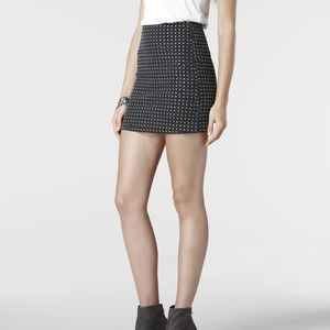 AllSaints Remsen Studded Gray Denim Mini Skirt